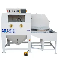 ST8 Large Manual Wet Sandblasting Machine with Welded Stand and Rotary Table