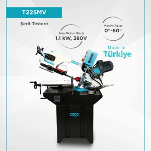 Ozco T225mv Göbekten Açılı 225lik Şerit Testere Tezgahı