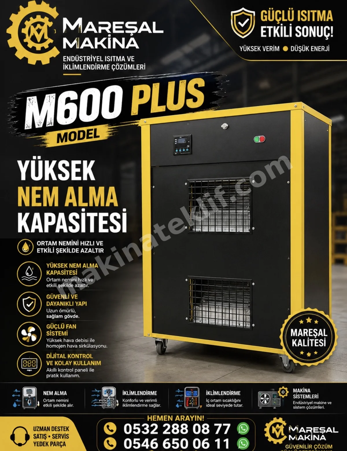 Mareşal Makina M600 Plus Dehumidifier with Radial Fan