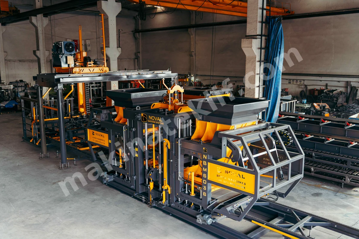 36-Station Interlocking Paver, Curb and Pumice Block Machine
