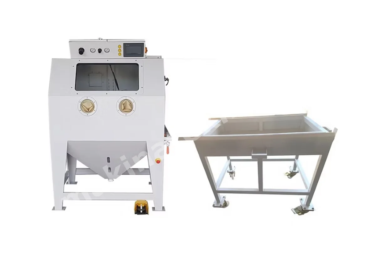 ST9 Manual Portable Wet Blasting Machine with Stand and Rotary Table